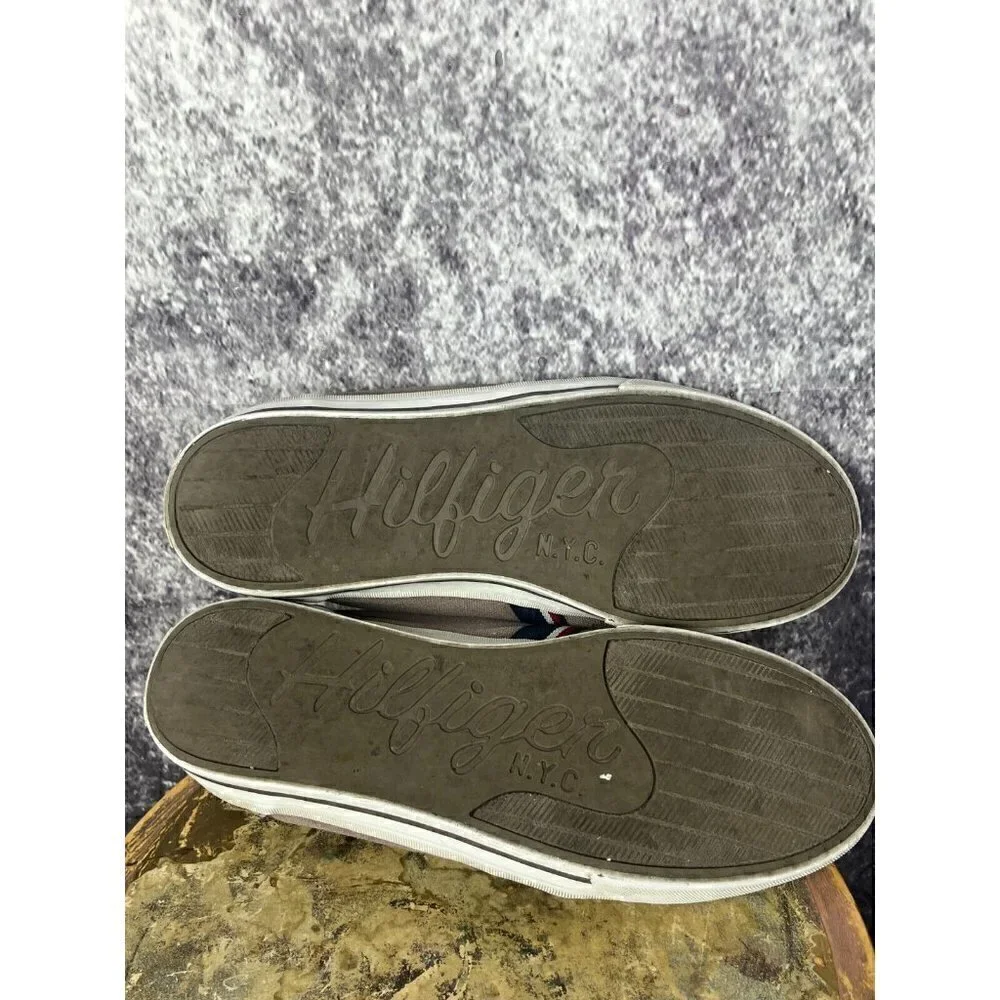 Tommy Hilfiger Brown Gray Red‎ Blue Logo Lace Up Sneaker Shoes Mens Size 10.5